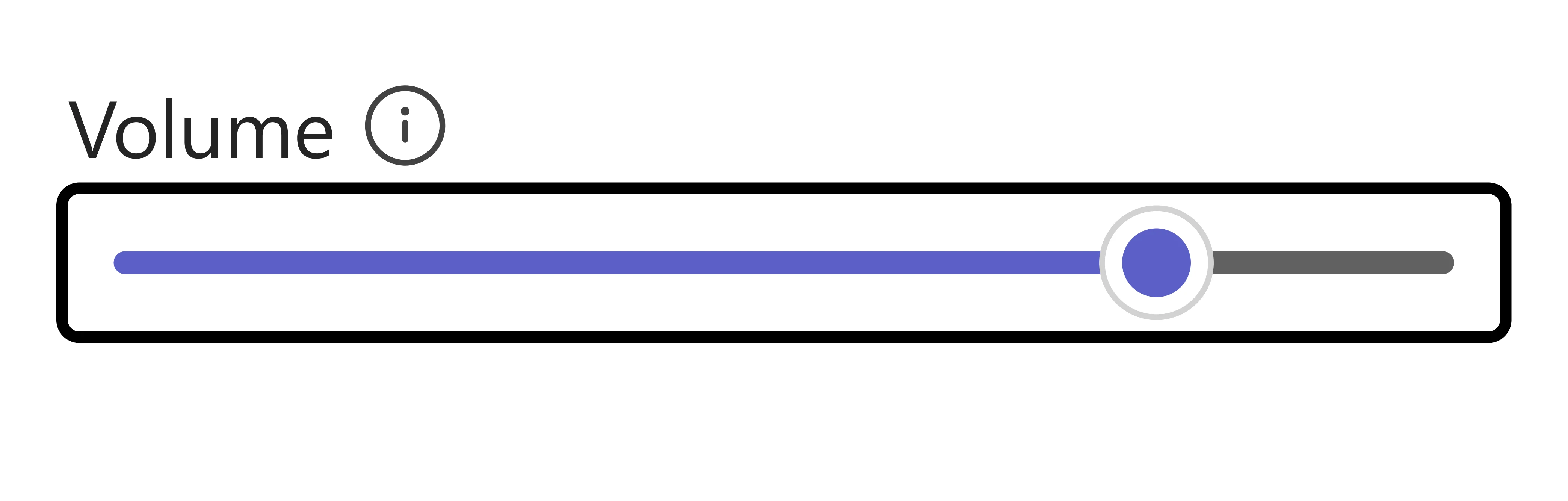 The same slider in focus: a black focus ring fills the 8 pixels around the track.